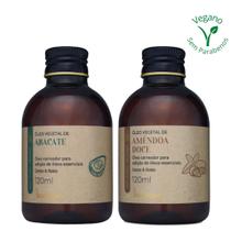 Kit Óleo Vegetal de Abacate e Amêndoa Doce Via Aroma 120ml