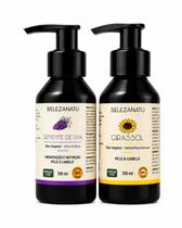 Kit Óleo Vegetal de Semente de Uva e Girassol 120ml 100% Puro BelezaNatu Kit Óleo Vegetal de Semente de Uva e Girassol 120ml 100% Puro BelezaNatu