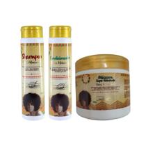 Kit Óleos Africanos (shampoo, condicionador, máscara) Cosmessência