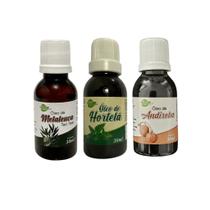 Kit Óleos Essenciais Aroeira 3x30mL - Hortelã, Melaleuca e Andiroba Naturais Kit Óleos Essenciais Aroeira 3x30mL - Hortelã, Melaleuca e Andiroba Naturais