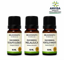 Kit Óleos Essenciais Eucalipto, Melaleuca e Hortelã Pimenta 10ml Belezanatu Kit Óleos Essenciais Eucalipto, Melaleuca e Hortelã Pimenta 10ml Belezanatu