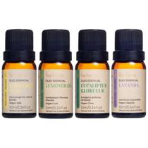 Kit Óleos Essenciais Lavanda Eucalipto Bergamota Lemongrass