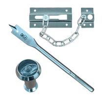 Kit Olho Magico de porta e Fecho Pega Ladrão Broca Chave Trava