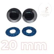 Kit olhos com glitter com trava de segurança para amigurumi - 20 mm - 2 unidades