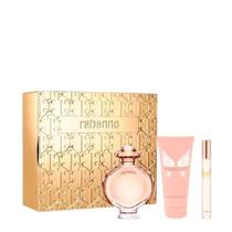 Kit olympéa paco rabanne feminino (edp 80ml + body lotion 100ml + travel spray 10 ml) Kit olympéa paco rabanne feminino (edp 80ml + body lotion 100ml + travel spray 10 ml)