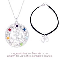 Kit OM Chakras Colar + Pulseira - Sunshine Cristais Kit OM Chakras Colar + Pulseira - Sunshine Cristais
