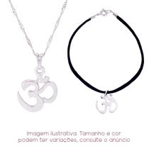 Kit OM Colar + Pulseira camurça Meditação - Sunshine Cristais Kit OM Colar + Pulseira camurça Meditação - Sunshine Cristais