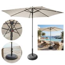 Kit Ombrelone 3 Metros Guarda Sol Sombreiro 6 Hastes Central JURERÊ Com Base Concreto 25Kg - AMZ - Kit Ombrelone 3 Metros Guarda Sol Sombreiro 6 Hastes Central JURERÊ Com Base Concreto 25Kg - AMZ -