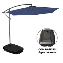 Kit Ombrelone Bora Bora Guarda Sol 3 Metros Com Base Plástica 55L - Mor