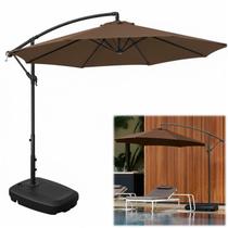 Kit Ombrelone Lateral Suspenso 3m Kauai + Base 55 Litros Piscina Jardim - AMZ