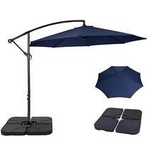 Kit Ombrelone Lateral Suspenso 3m Kauai Com Manivela + Base 60L Quadrada - AMZ