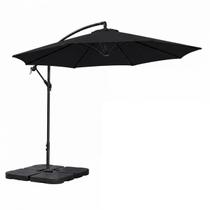 Kit Ombrelone Lateral Suspenso 3m Kauai Preto + Base 60 Litros Quadrada Piscina Jardim - AMZ Kit Ombrelone Lateral Suspenso 3m Kauai Preto + Base 60 Litros Quadrada Piscina Jardim - AMZ