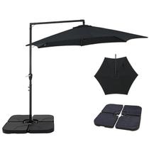 Kit Ombrelone Lateral Suspenso 3m Veneza Com Manivela + Base 60L Quadrada - Belfix Kit Ombrelone Lateral Suspenso 3m Veneza Com Manivela + Base 60L Quadrada - Belfix