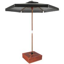 Kit Ombrelone Madeira 2,4m Xangri-lá Bagum Preto com Base Revestida - Belfix Kit Ombrelone Madeira 2,4m Xangri-lá Bagum Preto com Base Revestida - Belfix