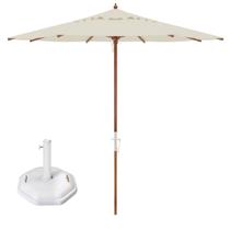 Kit Ombrelone Madeira 3m Poliéster Sombreiro Treviso Jardim Piscina Bege Base Octagonal 30Kg - Belfix