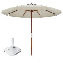 Kit Ombrelone Madeira Positano 3m Bagum Sombreiro Jardim Bege Base Quadrada 37Kg - Belfix Kit Ombrelone Madeira Positano 3m Bagum Sombreiro Jardim Bege Base Quadrada 37Kg - Belfix