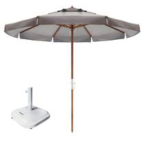 Kit Ombrelone Madeira Positano 3m Bagum Sombreiro Jardim Marrom Base Quadrada 37Kg - Belfix Kit Ombrelone Madeira Positano 3m Bagum Sombreiro Jardim Marrom Base Quadrada 37Kg - Belfix