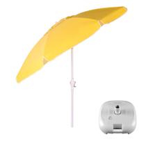 Kit Ombrelone Maresias 2,5m Bagum Alumínio Articulado Manivela Com Base Plástica Amarelo - Belfix