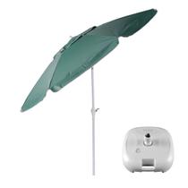 Kit Ombrelone Maresias 2,5m Bagum Alumínio Articulado Manivela Com Base Plástica Verde - Belfix Kit Ombrelone Maresias 2,5m Bagum Alumínio Articulado Manivela Com Base Plástica Verde - Belfix