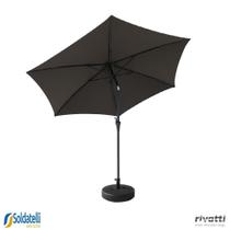 Kit Ombrelone Miramar Grafite ou Fendi com UV e Base Ombrelone Central - Rivatti