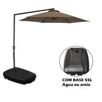 Kit Ombrelone Suspenso 3 Metros Aço Veneza Com Base Plástica 55L - Belfix