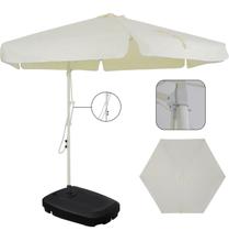 Kit Ombrelone Suspenso Oslo 3 Metros Bege Com Base Plástica 55L - Belfix
