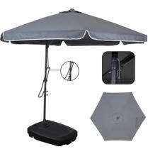 Kit Ombrelone Suspenso Oslo 3 Metros Cinza Com Base Plástica 55L - Belfix