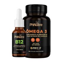 KIT Ômega 3 120 cápsulas + Vitamina B12 PHNutre 20ml