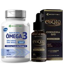 Kit Omega 3 1360mg Epa Dha selo Ifos Coenzima Q10 200Mg Gotas Ecomev