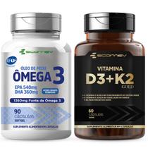Kit Omega 3 1360mg Epa Dha Selo Ifos D3 2.000ui K2 Mk7 149mcg Ecomev