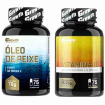 Kit Omega 3 75 Caps + Vitamina D 75 Caps Growth Supplements