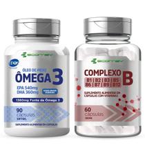 Kit Omega 3 Ultra 1360Mg EPA DHA Selo Ifos + Complexo B Com Biotina