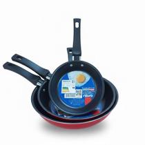 Kit Omeleteira Linha Única com 3 Frigideiras Nigro - Vermelho