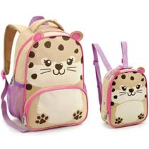 Kit oncinha mochila e lancheira pequena - seanite