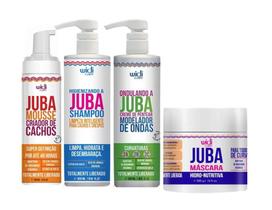 Kit Ondulando A Juba 500ml + Shampoo Higienizando 500ml + Mousse 280ml + Máscara Hidro Nutritiva 500g Widi Care
