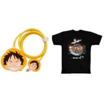 Kit One Piece Camiseta e kit Protetor para carregador Kit One Piece Camiseta e kit Protetor para carregador