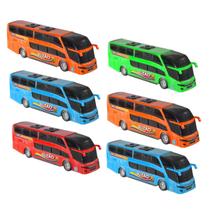 Kit Ônibus Buzão C/ 6un Miniatura Realista De 2 Andares 25cm Brinquedo - BS Toys