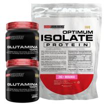 Kit Optimum Isolate Whey Protein 2kg + 2x Glutamina 300g + Coqueteleira - Bodybuilders Kit Optimum Isolate Whey Protein 2kg + 2x Glutamina 300g + Coqueteleira - Bodybuilders