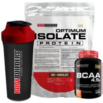 Kit Optimum Isolate Whey Protein 2kg + BCAA 100g + Coqueteleira - Bodybuilders