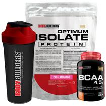 Kit Optimum Isolate Whey Protein 2kg + BCAA 100g + Coqueteleira - Bodybuilders