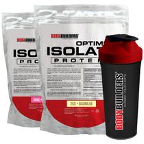 Kit Optimum Isolate Whey Protein 2kg + Optimum Isolate Whey Protein 900g + Coqueteleira -Bodybuilders