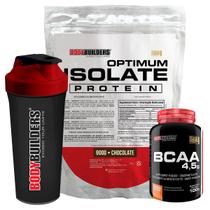 Kit Optimum Isolate Whey Protein 900g + BCAA 100g + Coqueteleira - Bodybuilders
