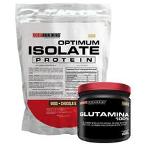 Kit Optimum Isolate Whey Protein 900g + Glutamina 500g- Bodybuilders