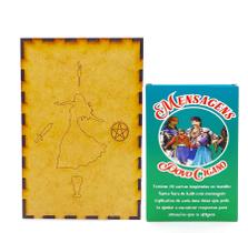 Kit Oráculo Mensagens Povo Cigano e Porta Tarô Caixa Madeira - Flash