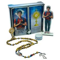 Kit Oratório com Imagem e Terço Carlo Acutis Kit Oratório com Imagem e Terço Carlo Acutis