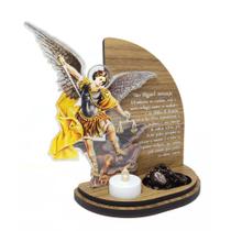 Kit Oratório São Miguel Arcanjo - Imagem Terço e Vela Eletrônica Kit Oratório São Miguel Arcanjo - Imagem Terço e Vela Eletrônica