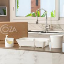 Kit Organização de Pia Coza 3 Peças Escorredor Pratos Lixeira 2,5L Dispenser Detergente 600ml Premium Original Kit Organização de Pia Coza 3 Peças Escorredor Pratos Lixeira 2,5L Dispenser Detergente 600ml Premium Original