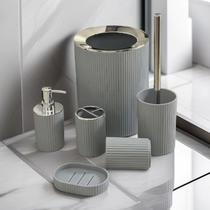 Kit Organização Lixeira Suporte Saboneteira Pote Elegância Ambiente Caixa Sofisticação Banheiro