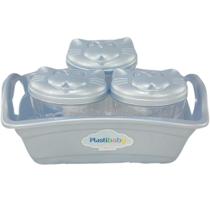 Kit organizador + 3 porta objetos bebê plastibaby