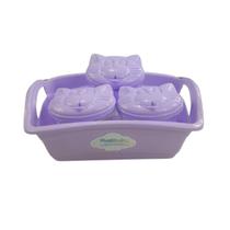 Kit organizador + 3 porta objetos bebê plastibaby